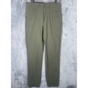 Rhone Commuter Joggers Mens Olive Green Tapered Stretch Pants Side Zip Pocket